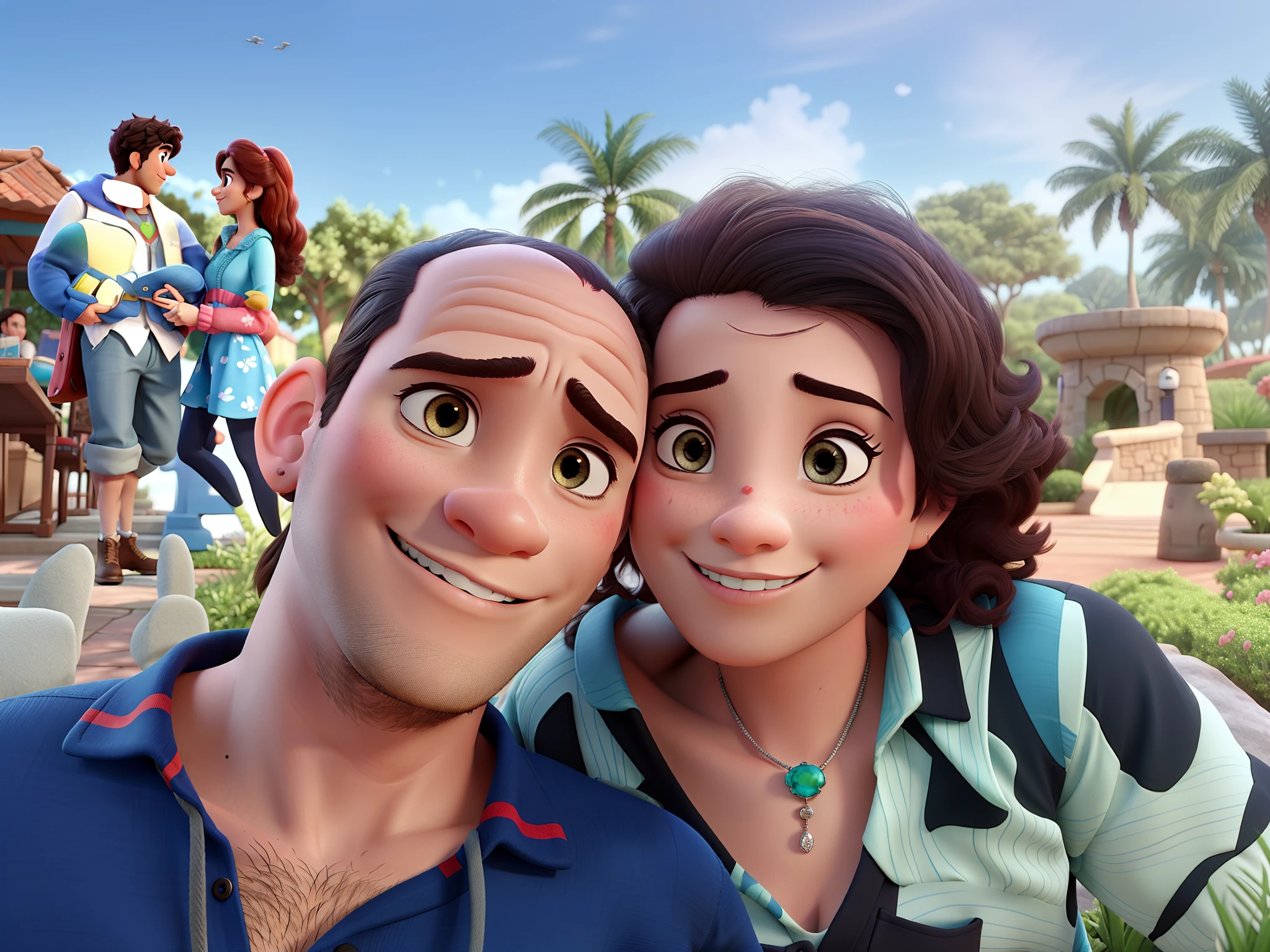 romantic couple, igual aos filmes Disney Pixar