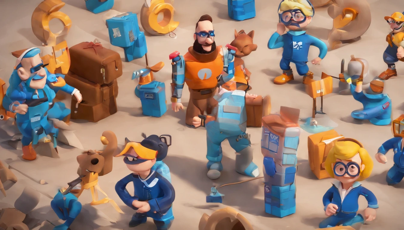Cartoon character of a man wearing black glasses and a blue shirt, um personagem animado, Caractere estilizado, animation style rendering, 3D estilizado, Arnold Maya render, 3 d render stylized, toon render keyshot, Personagem 3D, Personagem 3D, 3d rendering stylized, 3 d character render, personagem de desenho animado, Personagem de close up, Pose de personagem, (Estilo Pixar) (master part:1.2) (Bokeh) (best quality) (pele detalhada) (textura detalhada) (8k) (argila) (Cinematic lighting) (foco nítido，Senta e vaza a parte superior do corpo