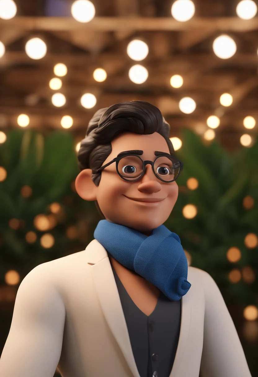Cartoon character of a man wearing black glasses and a blue shirt, um personagem animado, Caractere estilizado, animation style rendering, 3D estilizado, Arnold Maya render, 3 d render stylized, toon render keyshot, Personagem 3D, Personagem 3D, 3d rendering stylized, 3 d character render, personagem de desenho animado, Personagem de close up, Pose de personagem, (Estilo Pixar) (master part:1.2) (Bokeh) (best quality) (pele detalhada) (textura detalhada) (8k) (argila) (Cinematic lighting) (foco nítido,Senta e vaza a parte superior do corpo