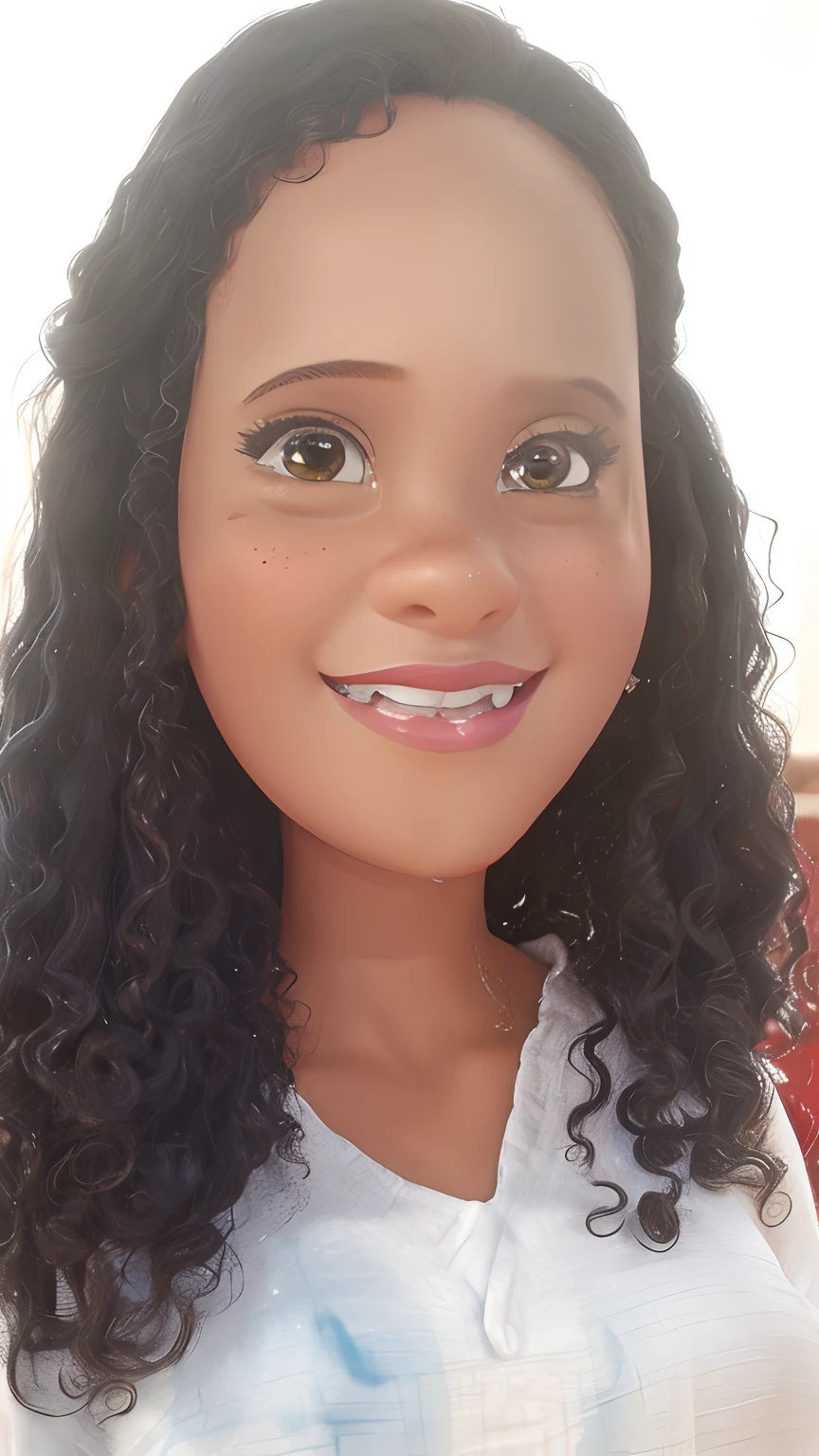 Capa de filme estilo Disney, uma menina preta com olhos castanhos, Dark skin and curly hair working painting pictures and an art studio in the background