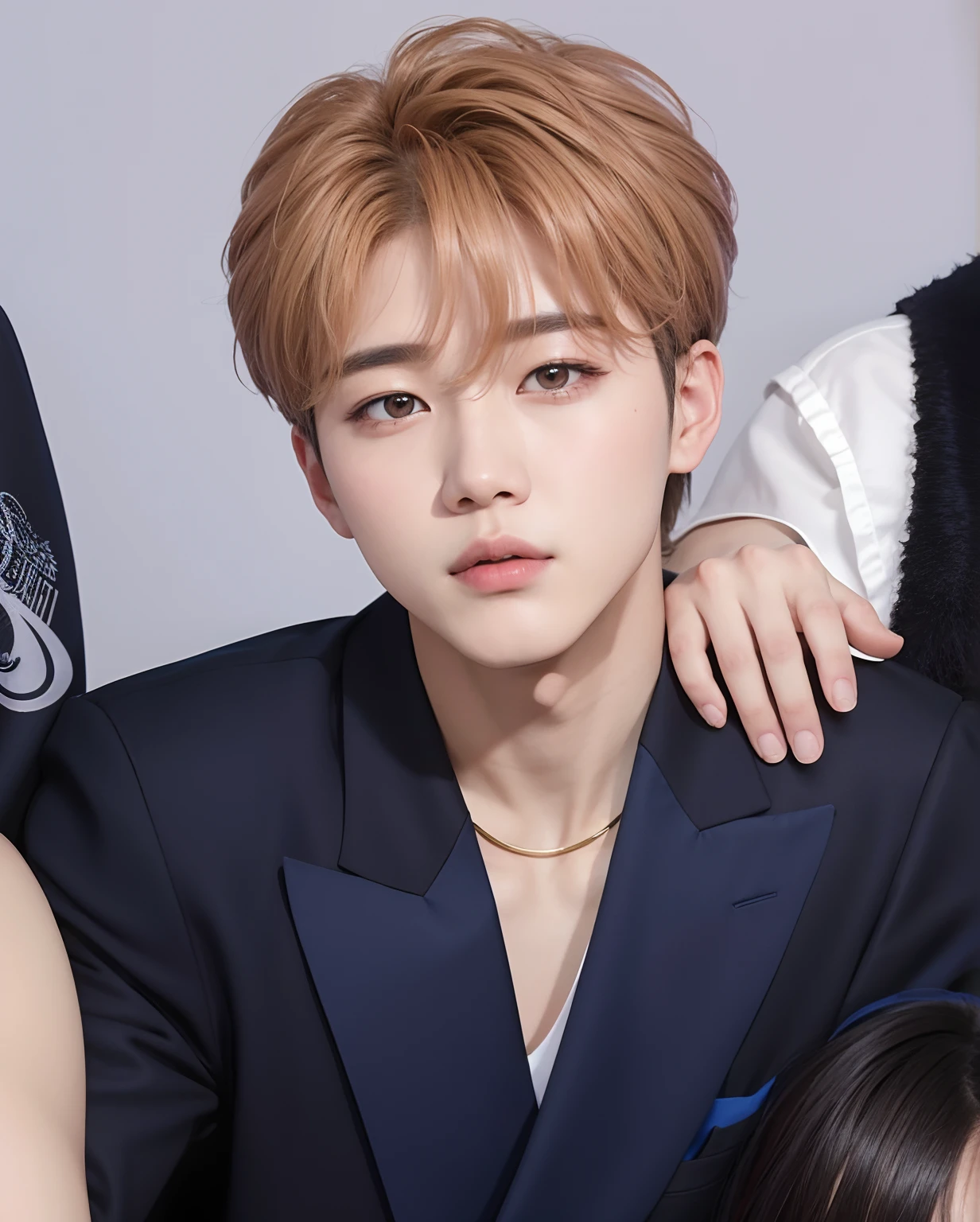 Un primer plano de una persona con traje y una mujer con un collar, Cai Xukun, Jung Jaehyun, Todos del grupo NCT, Yanjun Chengt, inspirado por Bian Shoumin, JIA, Wan adorable cara coreana, Hyung Tae, Ruan Jia hermoso!, Retrato de Kpop Idol, diez Lee, Foto de perfil de la foto de cabeza, Jimin, Mark Lee
