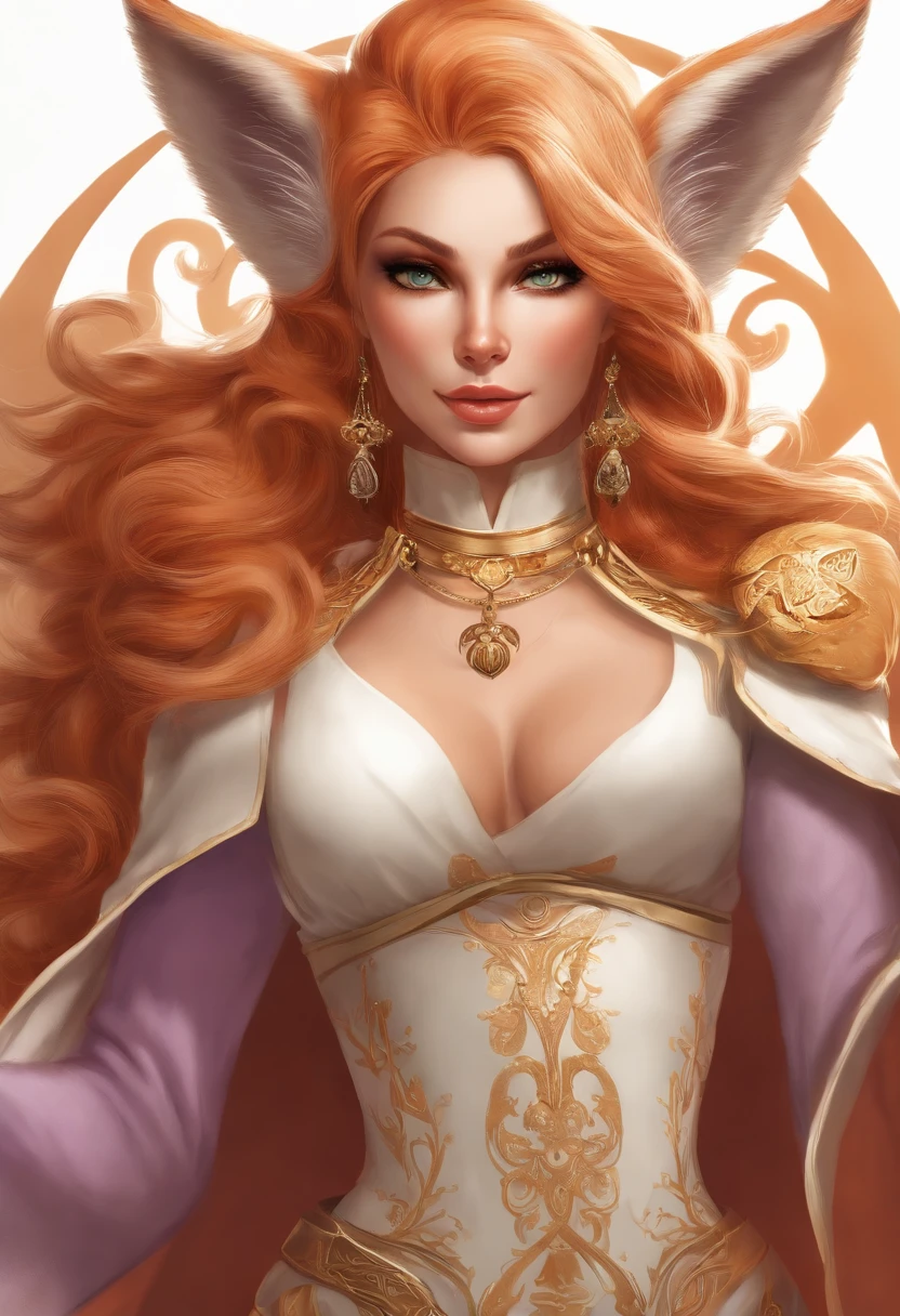 You started your journey as a wyld elf arcanist, but have become a kitsune during the course of your travels. You are a hermaphrodite, standing 5'9" tall with a bodybuilder physique. Your witch's corset is incredibly light, leaving you with greater freedom of movement than heavier apparel would allow. Your guard's cape flows behind you, billowing in the cold wind. Further up, your helm sits atop your head, helping protect your skull from enemy attacks. Meanwhile, your hands and feet are clad in arm-length leather gloves and thigh high leather boots respectively. Your face is largely human in form, and you have bronze skin. Overall, your visage has a jaw-droppingly feminine shape with succulent, red lips, an adorable nose and long, beautiful eyelashes. Your eyes bear a vertical slit instead of rounded pupils, surrounded by a green iris. The floor-dragging, orange ponytail atop your head is parted by a pair of large, adept fox ears that always seem to be listening. Your mouth contains a tongue. You have a humanoid upper body with the usual torso, arms, hands, and fingers. The nails on your hands are painted purple. You have flaring, cow-like sides that swell disproportionately wide on your lithe frame, and your tremendous, rounded ass is eye-catching in the extreme, wobbling hypnotically long after you stop moving. Behind you rest six fluffy tails, each one soft, silken and sensitive to touch. They're possessed of a life of their own, flicking, twitching and curling even when you're not cognizant of their movements, getting up to all kinds of mischief behind your back. Their color matches that of your hair, a rich orange, and light gleams off each strand in a lustrous hue. Two normal human legs extend below your waist, ending in normal human feet. You have two pillowy, sweet breasts, capped with one 0.6-inch prominent, pierced nipple each. The coin-sized areolae are pink. Your honey-stuffed breasts are producing honey but are nowhere near full at the moment.