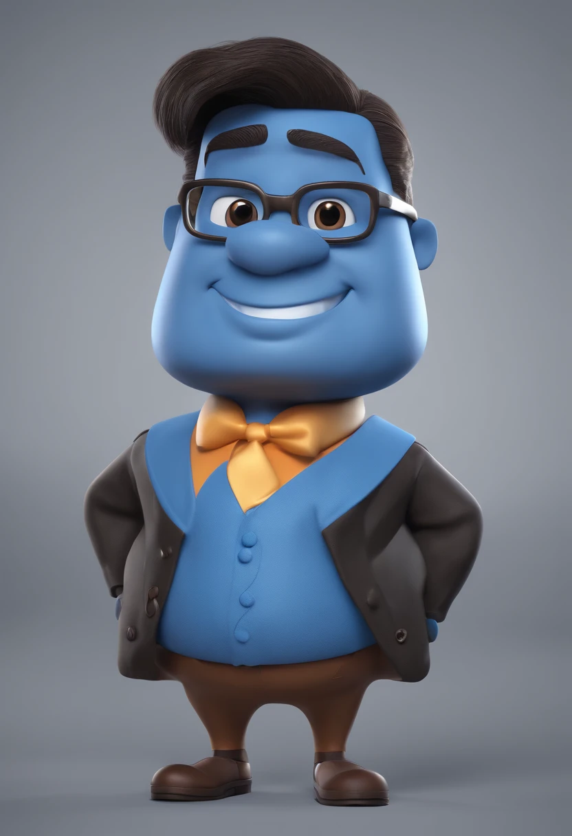 Cartoon character of a man with black glasses and a blue shirt, animation character, Caractere estilizado, animation style rendering, 3D estilizado, Arnold Maya render, 3 d render stylized, toon render keyshot, Personagem 3D, Personagem 3D, 3d rendering stylized, 3 d character render, personagem de desenho animado, Personagem de close up, Pose de personagem, (Estilo Pixar) (master part:1.2) (Bokeh) (best quality) (pele detalhada) (textura detalhada) (8k) (argila) (Cinematic lighting) (foco nítido