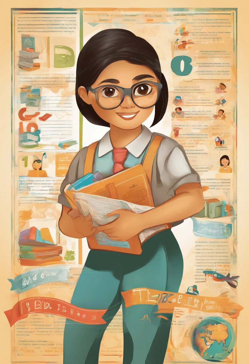 concept art Filipina teacher teaching children how to read A B C D