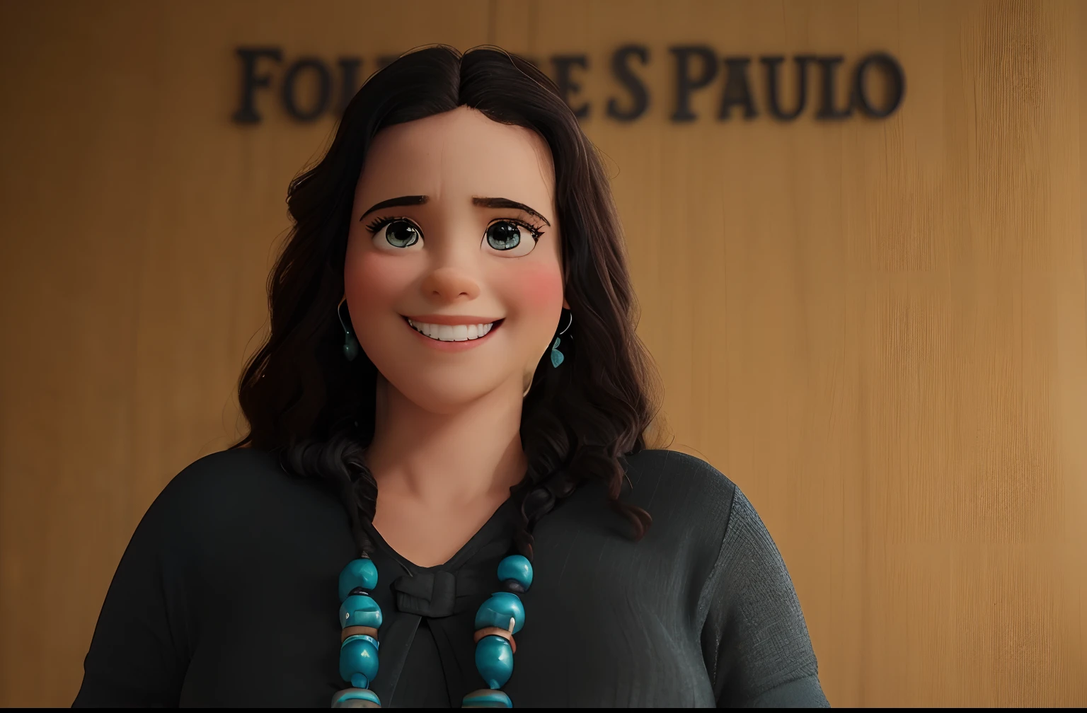 Crie a imagem de uma princesa Disney, forte, empoderada, mother of 5-year-old twins and an 8-year-old boy