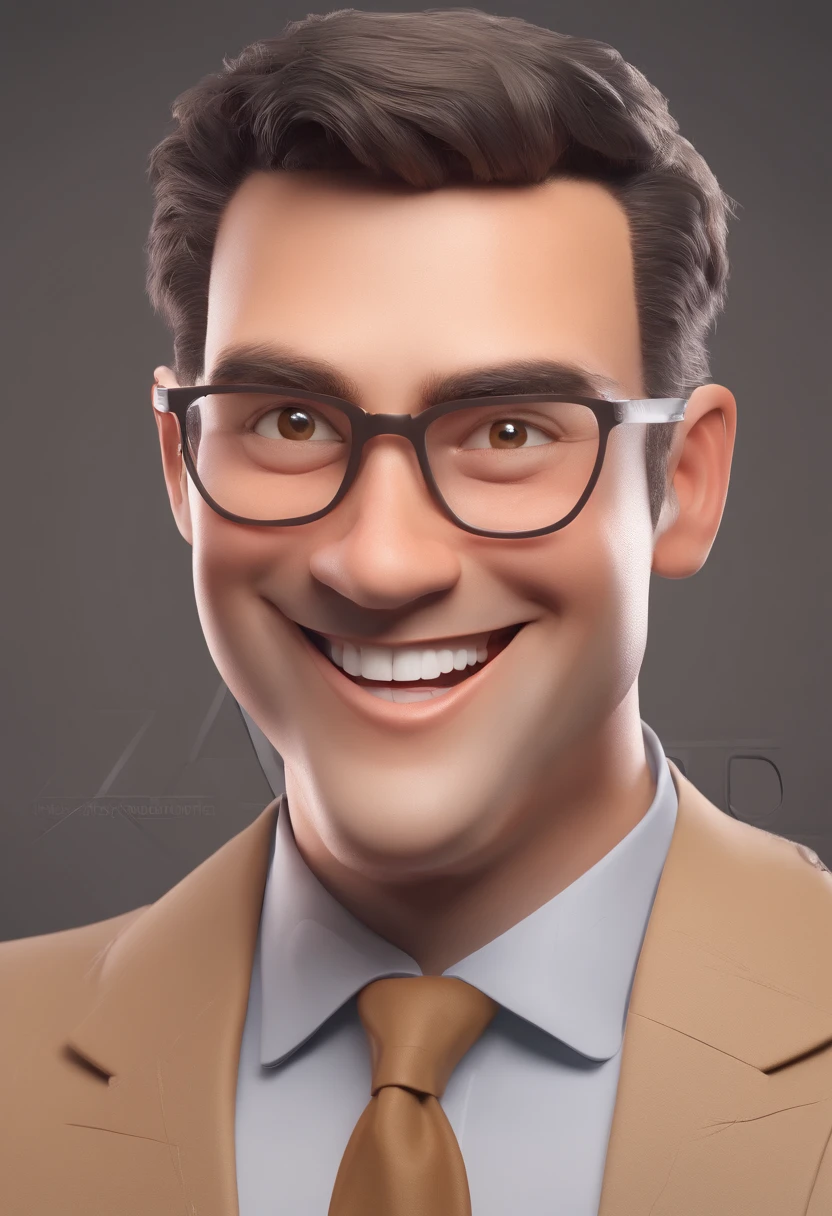 Smiling Man Illustration, sorriso insano, Homem de pele marrom com um sorriso gigante, happily smiling at the camera, sorriso atrevido, he's smiling, sorriso muito grande, Macho sorridente, foto de perfil headshot, rindo sorriso enorme, desenhando no estilo de Arte 3D, c4d, fundo de cor branco puro, estilo disney, estilo pixar render ilustracao Super Detalhe, 8k