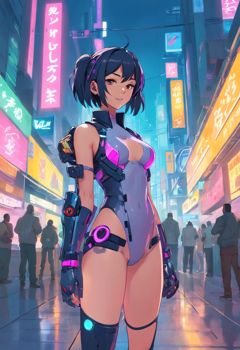mulher cyberpunk + GTA5 + The Looney Tunes Gang Epic and Detailed Cyberpunk Chrome Tight Costume, futurista altamente detalhado com muitas texturas cravejadas