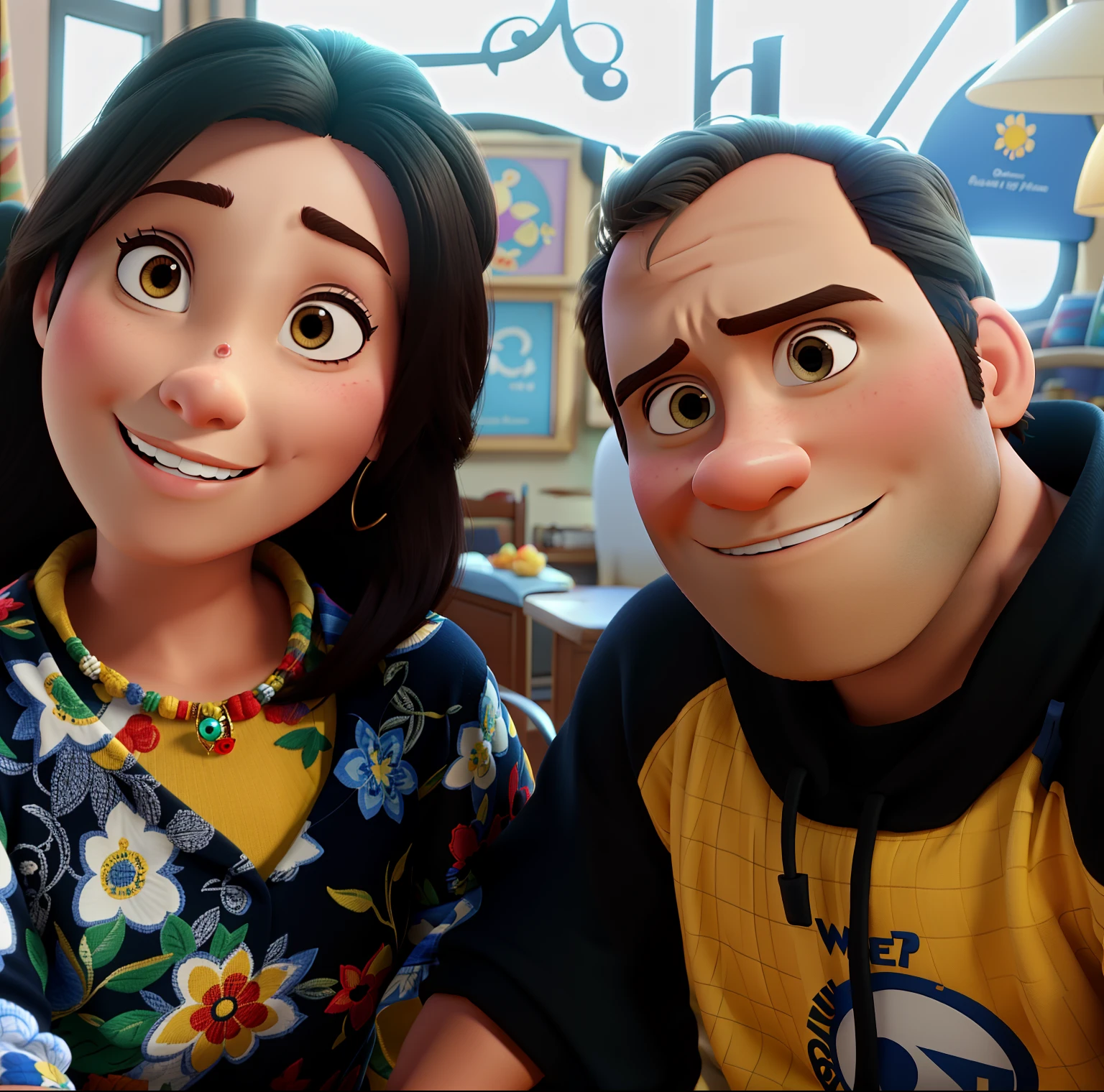 Mulher e homem estilo Disney pixar ,alta qualidade,melhor qualidade