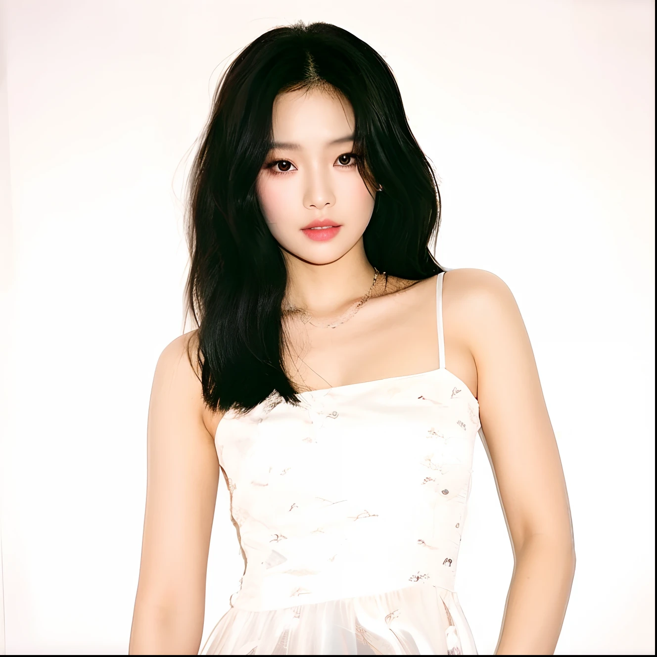 Asian woman posing for a photo wearing a white dress, blackpink jennie, Jinyoung Shin, Taejun Kim, Heonhwa Choi, Josh de Blackpink, Jaeyeon Nam, Blackpink's Roseanne Park, common ratio, Lee, Ji - Eun, Lee, Ji - Eun, Lulu Chen, Jin Kim, Retrato de Josh de Blackpink