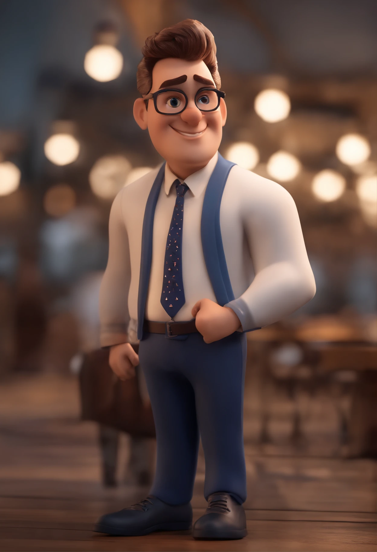 personagem dos desenhos animados de um homem com camisa branca e blazer azul, animation character, Caractere estilizado, animation style rendering, 3D estilizado, Arnold Maya render, 3 d render stylized, toon render keyshot, Personagem 3D, Personagem 3D, 3d rendering stylized, 3 d character render, personagem de desenho animado, Personagem de close up, Pose de personagem,  (Estilo Pixar) (master part:1.2) (Bokeh) (best quality) (pele detalhada) (textura detalhada) (8k) (argila) (Cinematic lighting) (foco nítido