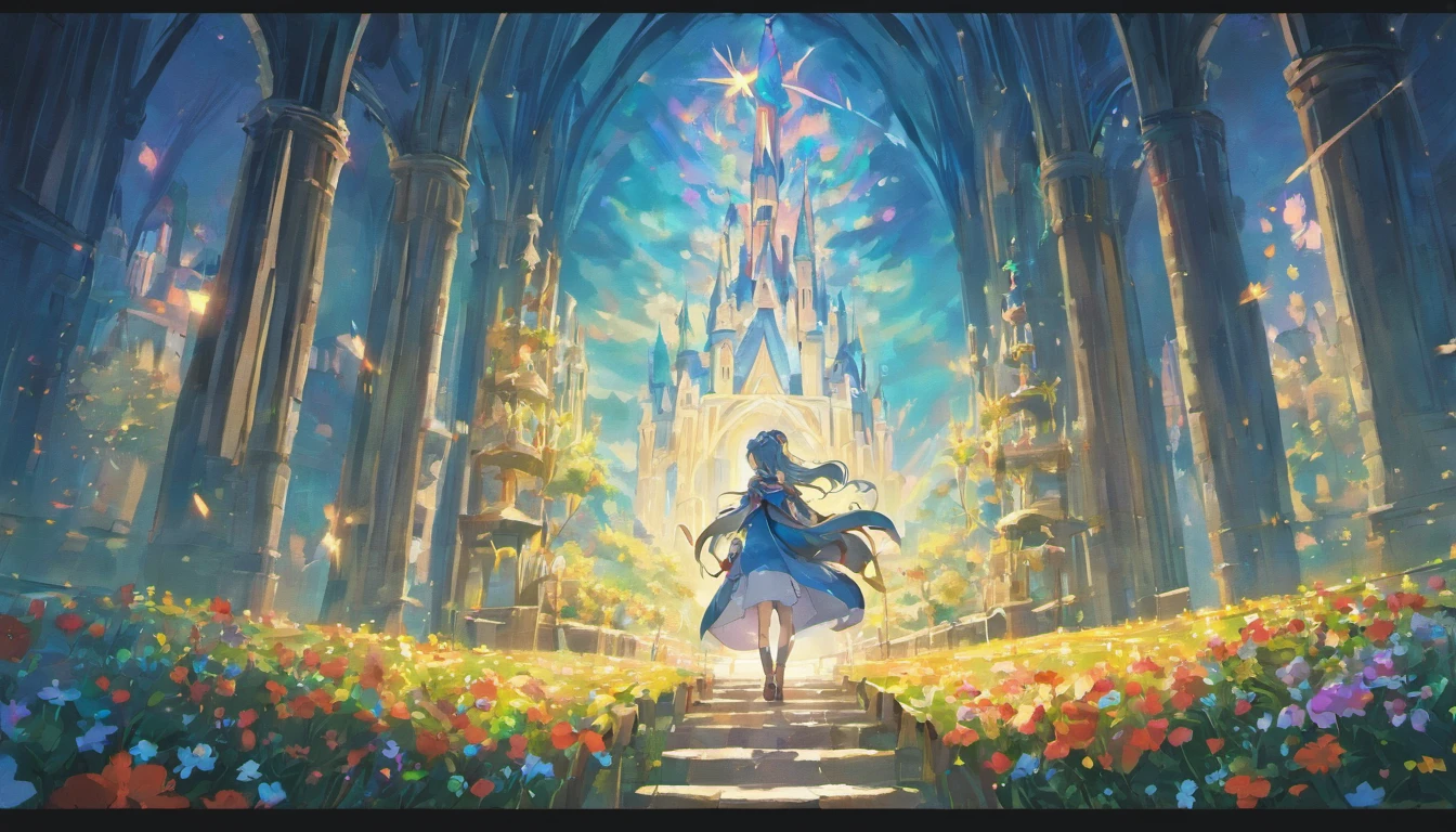 In a distant kingdom,There is a majestic castle,The spire of the castle reaches into the sky。The castle is surrounded by a flowery garden,All kinds of flowers are blooming,Exudes a burst of fragrance。