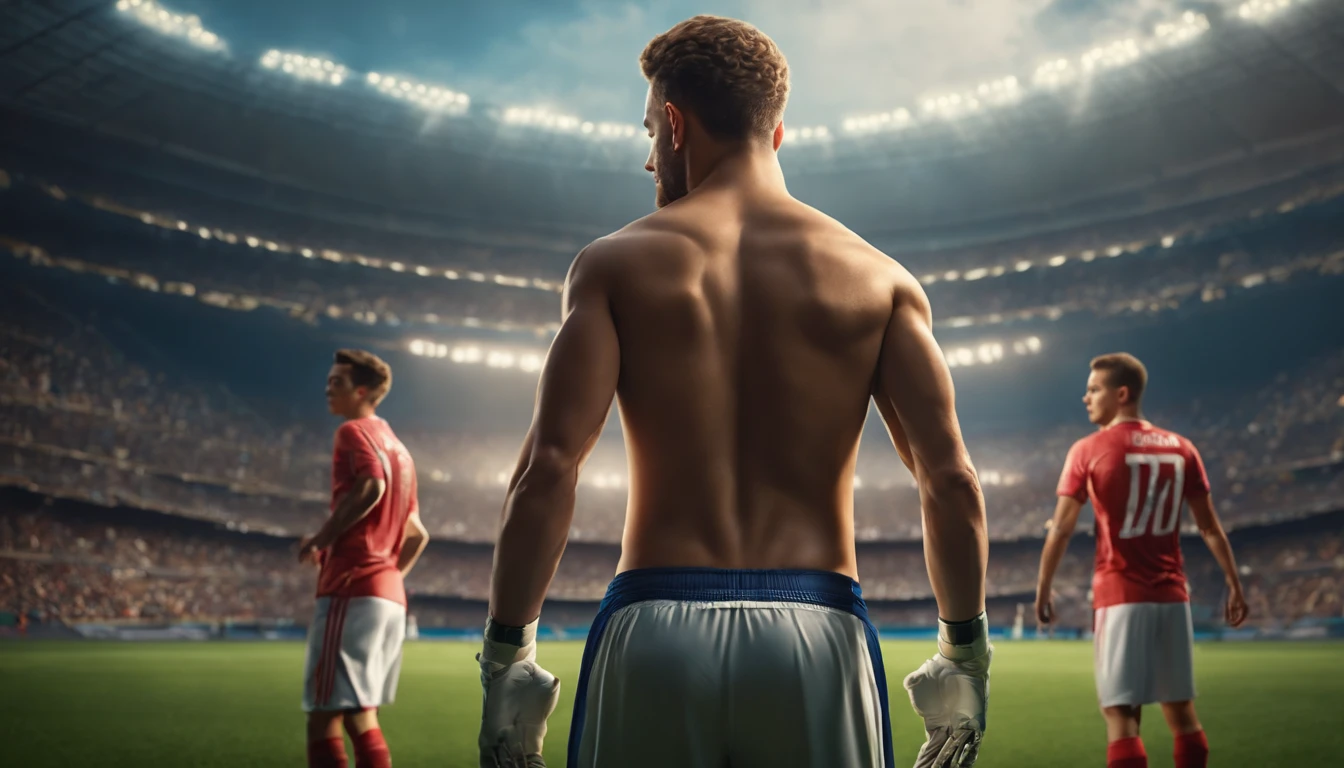 (master part),(best quality:1.0), (Ultra Highres:1.0), Detailed illustration, 8k, 20yo s, Beijar, corpos estocados com abdominais. Na empresa soccerpratice, cobertos com cum em seus rostos