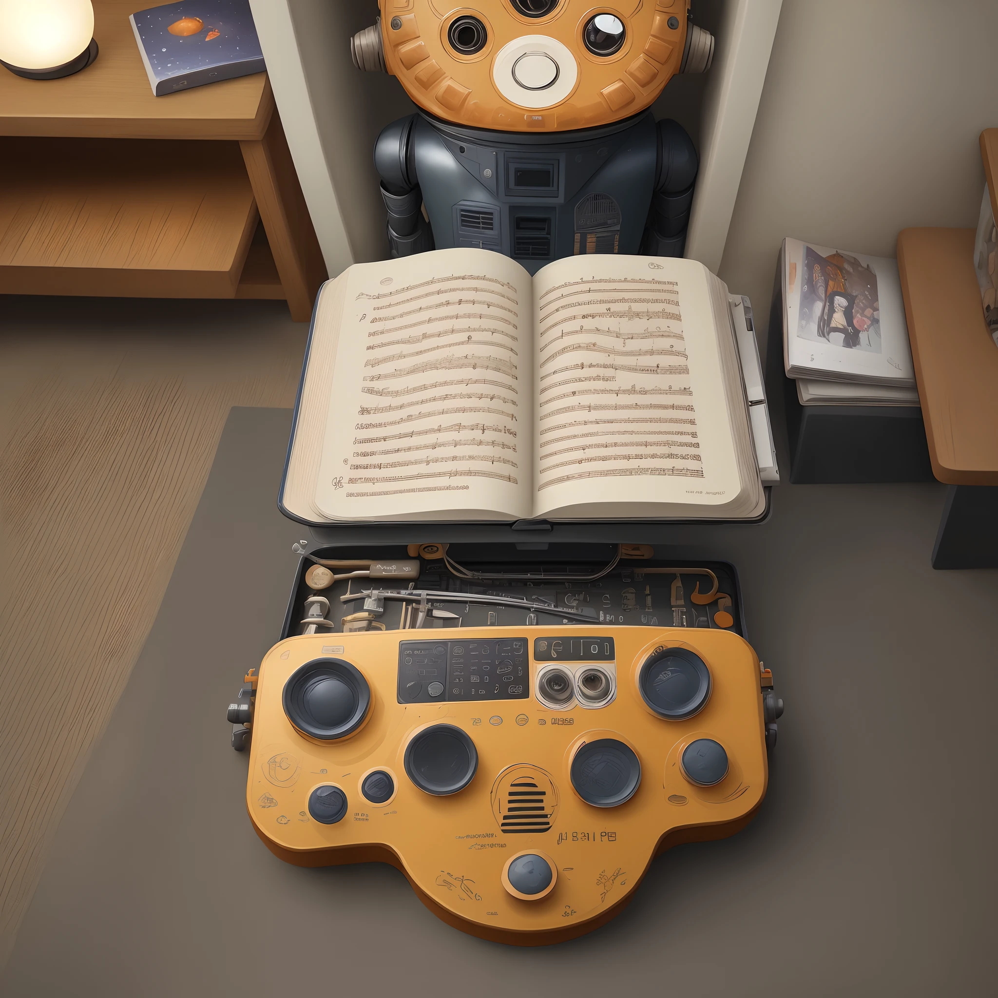 droid,The world of instruments,Children's picture books,Flat coating,originality,Childlike,There is a sense of story