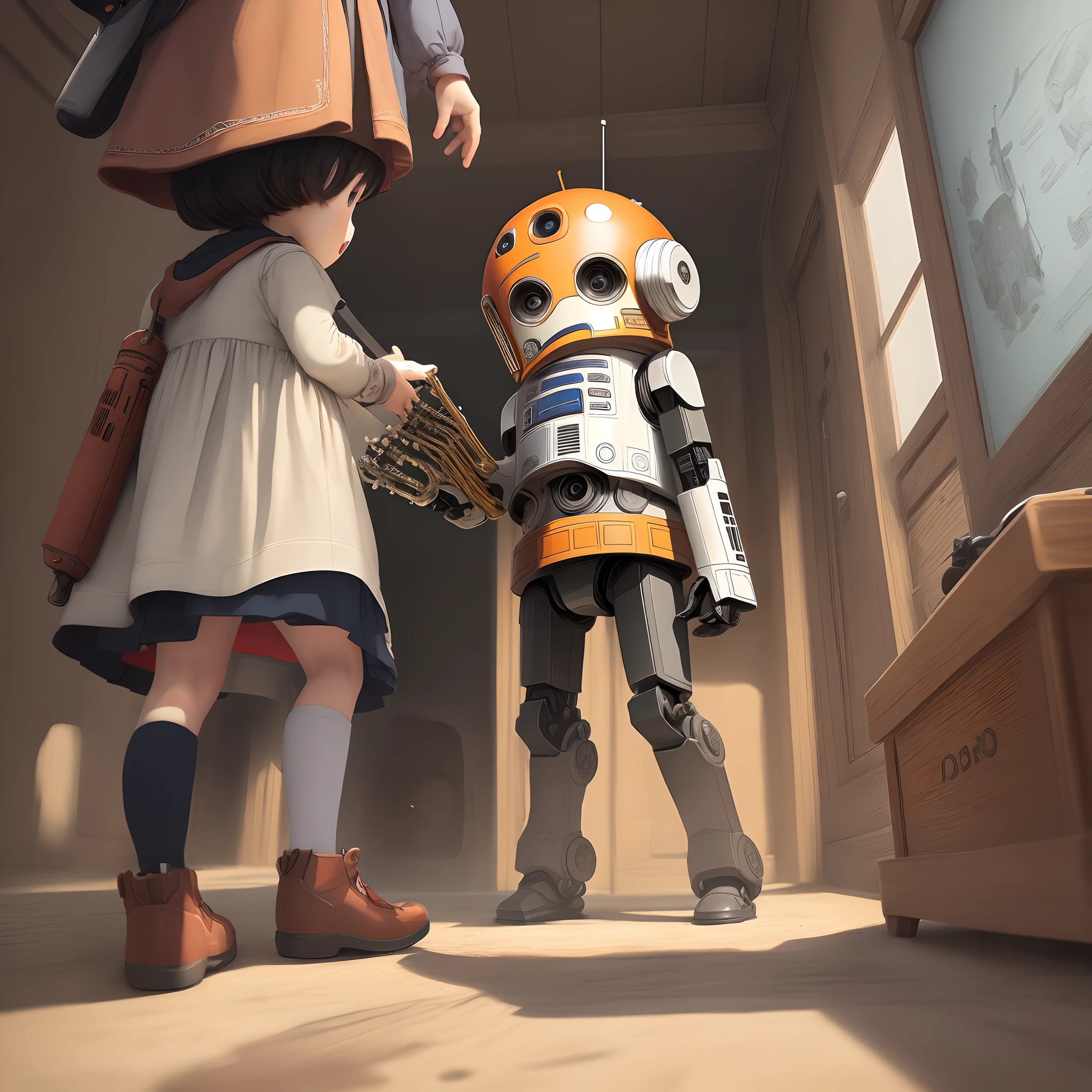droid,The world of instruments,Children's picture books,Flat coating,originality,Childlike,There is a sense of story