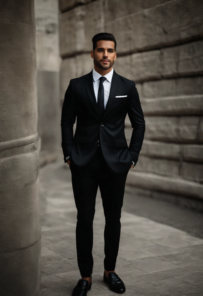 arafed man in a suit and tie standing in front of a wall, professional picture, david rios ferreira, caio santos, icaro carvalho, ástor alexander, professional profile picture, michal, amazing professional picture, wearing black suit, Henry Alvim Correa, by Nándor Katona, mateus 9 5