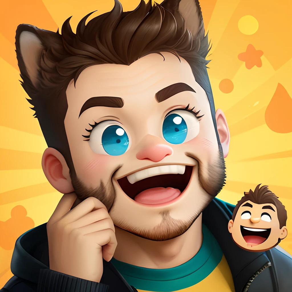 Cartoon emoji para stream que seja metade humano metade animal selvagem