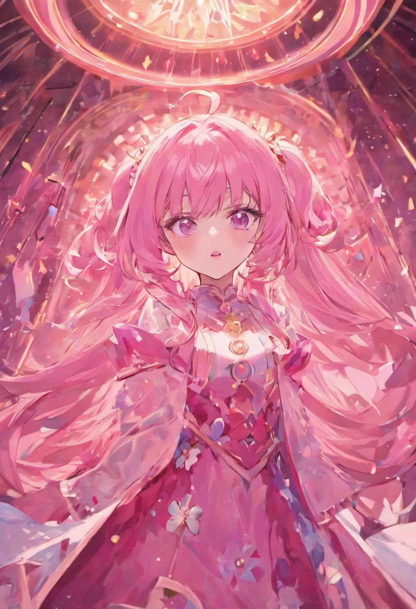 "(best quality,realistic),long pink hair,beautiful detailed pink eyes,beautiful detailed pink lips,ultra-detailed pink clothes,colorful background,soft lighting,portrait"
