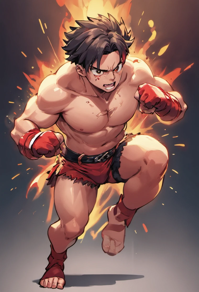 (32k) Homem, musculoso, rosto fino, fundo negro, pele super detalhada, rosto super detalhado, sombrancelha grossa, cabelo preto, com roupa de couro, personagem de anime