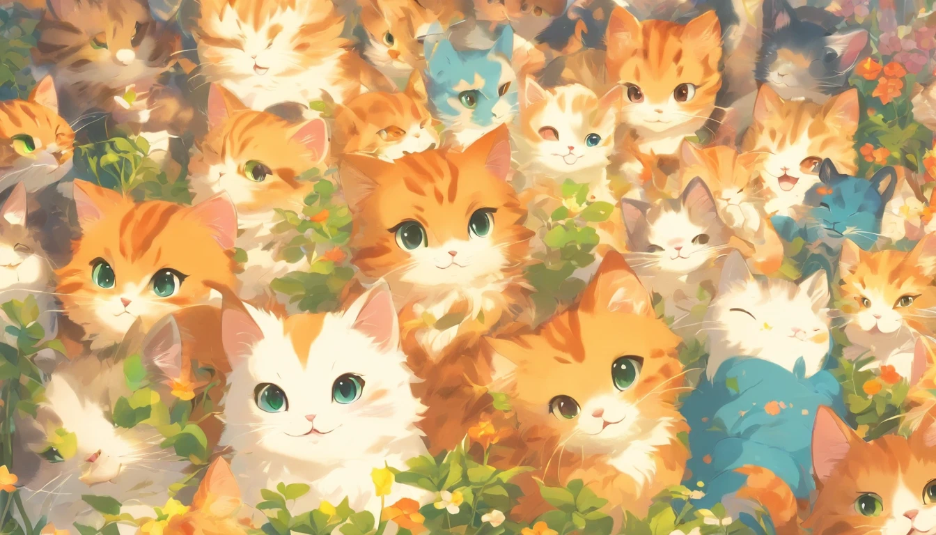 Cats from fairy tales Picture book style