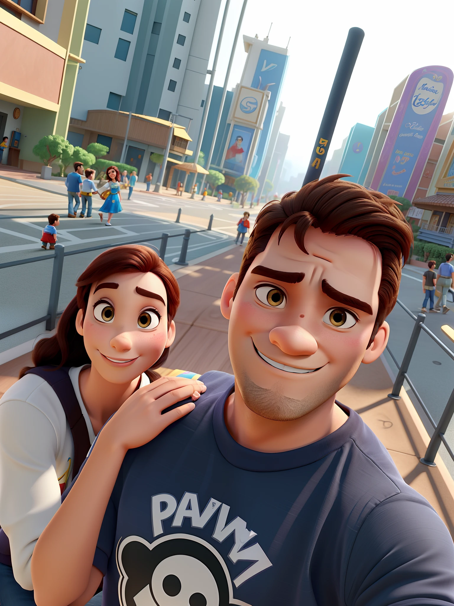 casal homem e mulher no estilo Disney Pixar, alta qualidade, melhor qualidade