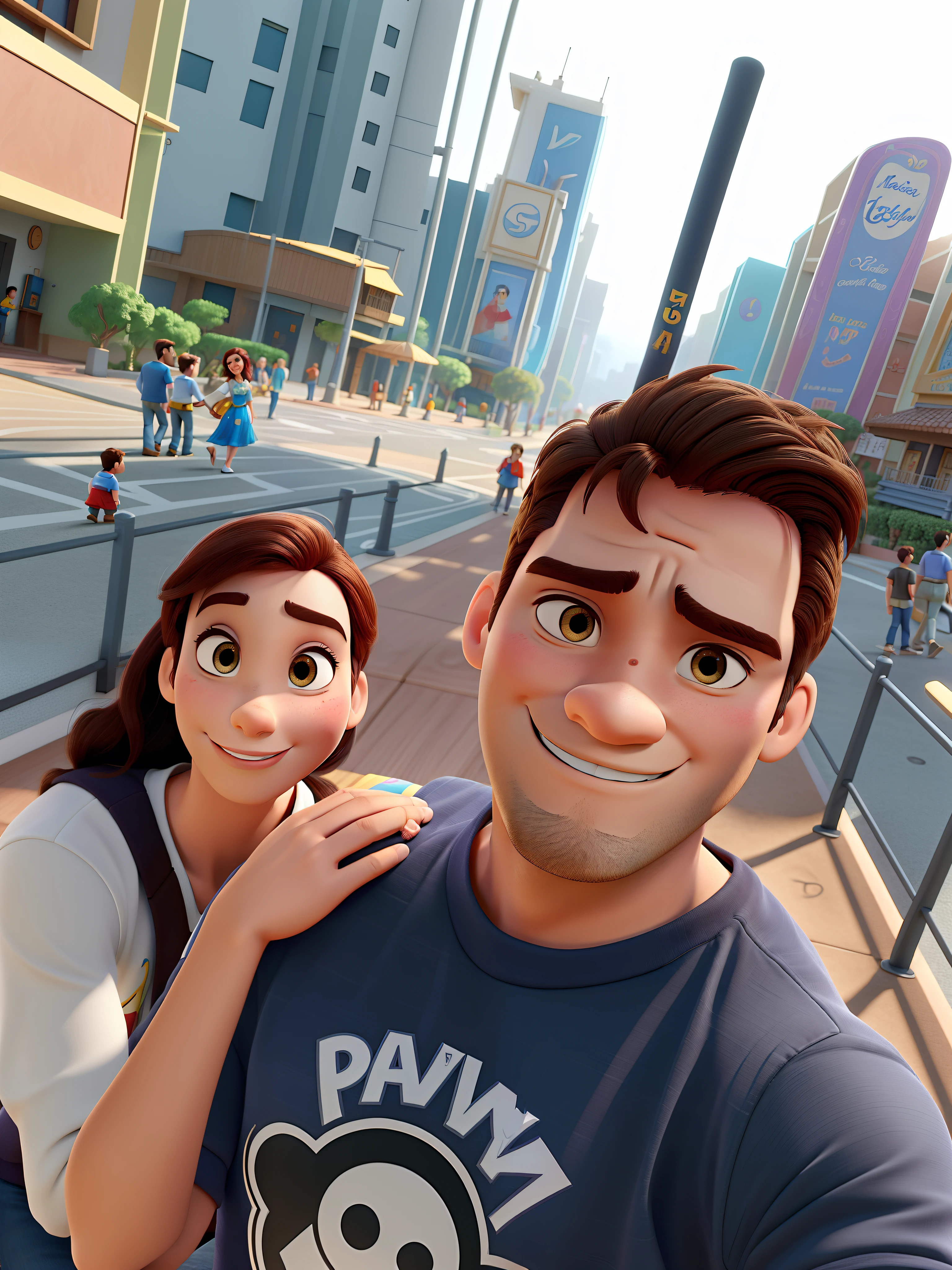 casal homem e mulher no estilo Disney Pixar, alta qualidade, melhor qualidade