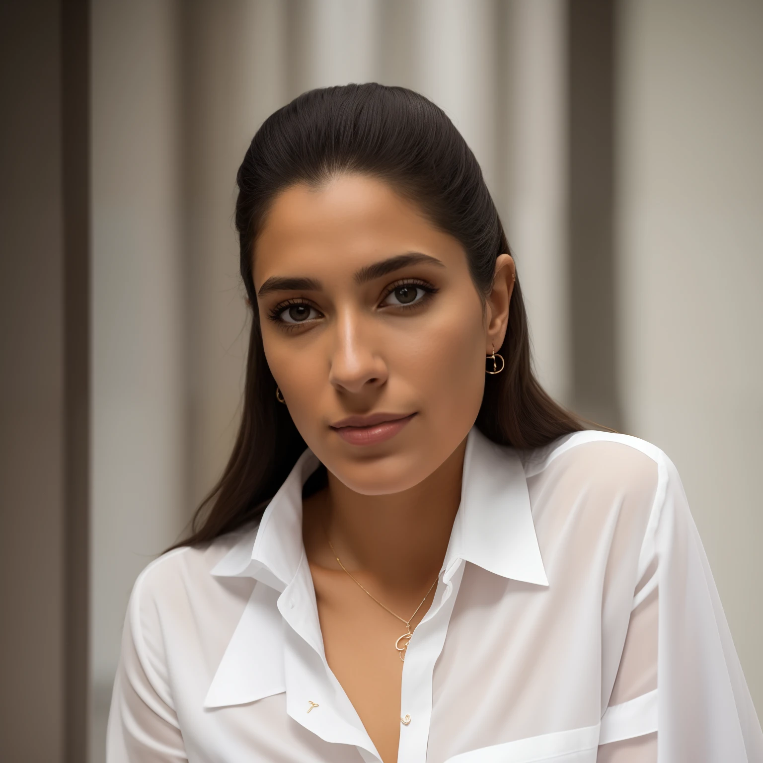 There's a woman in a white shirt and necklace, fernanda suarez, Valentina Embaralhamento, Malika Favre, Andou na escola chatzipanagiotou, imagem de perfil, Directed by: Nandor Soldier, Adriana DXIM, Laure Lipton, Magda Torres Gurza, Mina Petrovic, Christina Kritikou, Magalie Villeneuve
