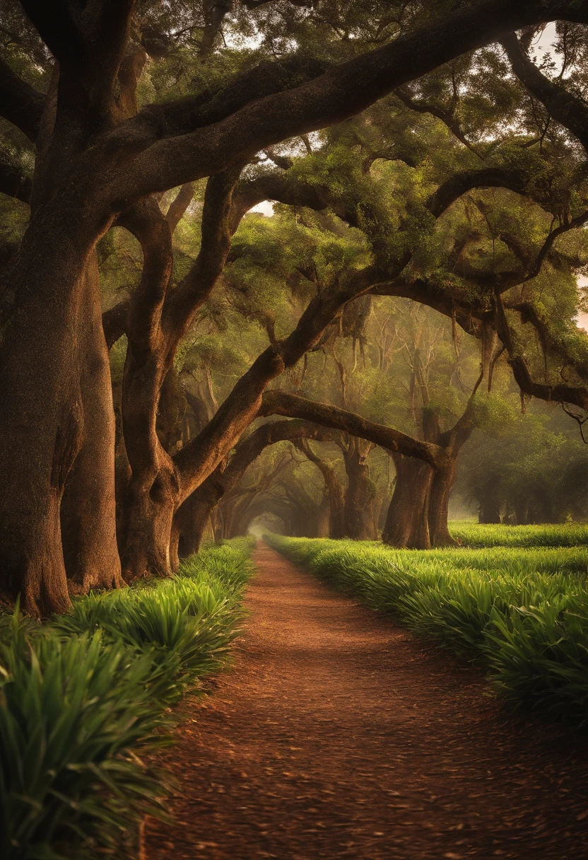 crie uma imagem de alta qualidade e detalhes de varias folhas de mamona, On an old plantation