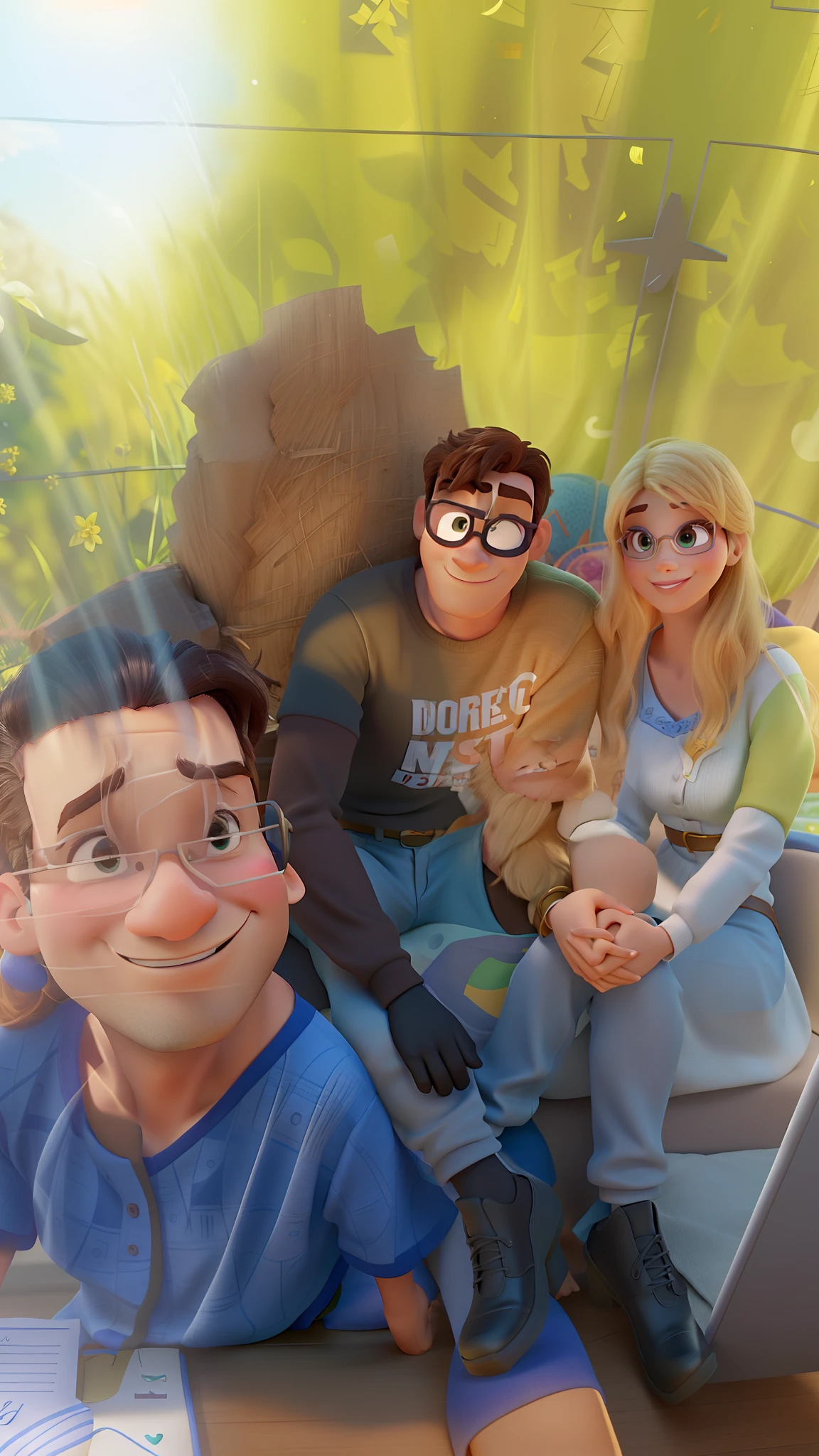 casal homem e mulher no estilo Disney Pixar, alta qualidade, melhor qualidade