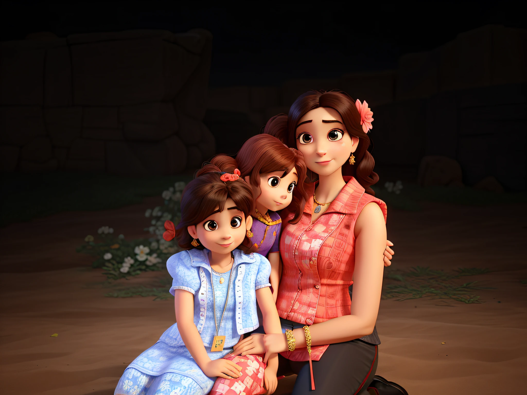 duas mulheres, mother and daughter, estilo pixar, alta qualidade, qualidade mais alta