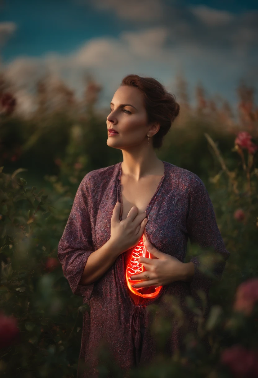 Woman with reproductive organ outside outside