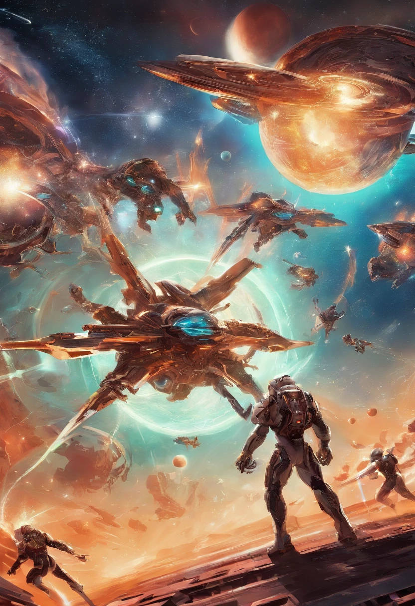 Cherubim’s and demons fighting in space