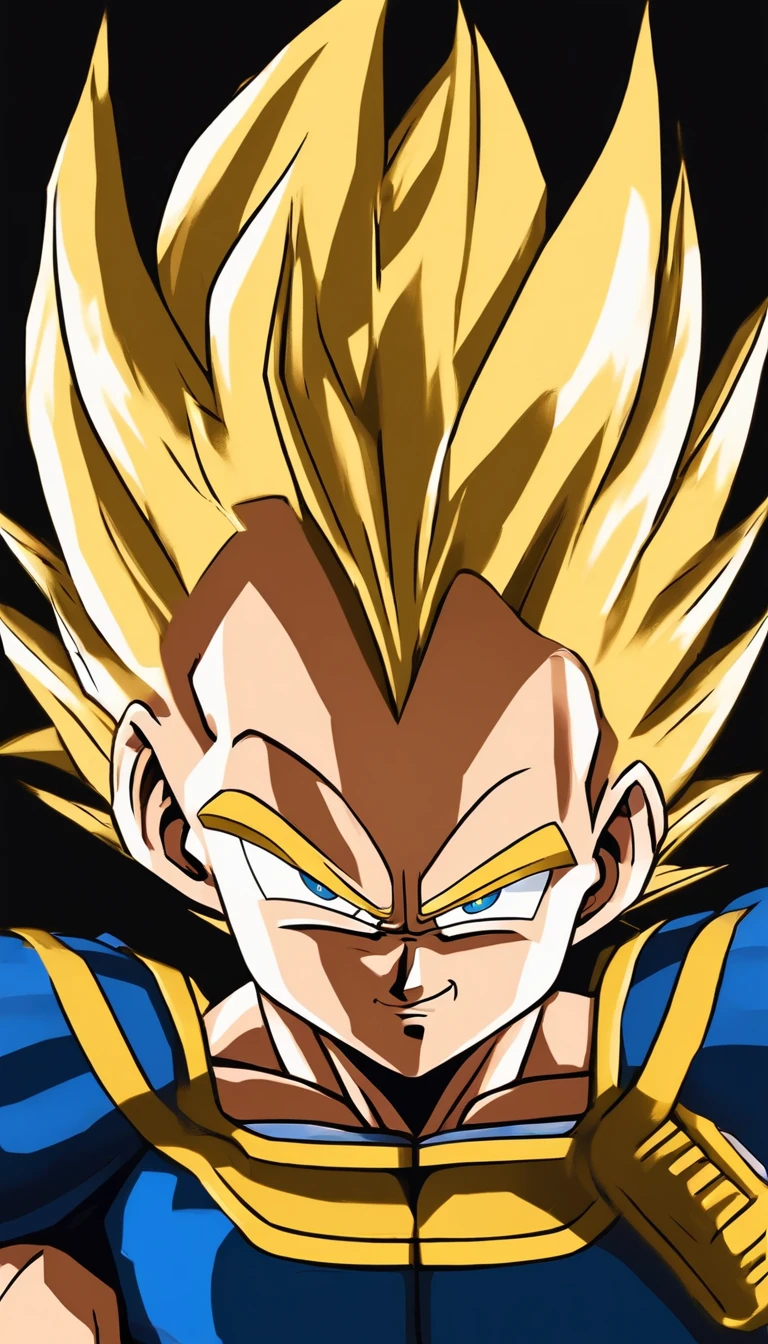 Child Vegeta as Super Sayajin , roupa azul do vegeta , Estilo anime , Scenery with nocturnal destruction , (( imagem sem deformidades)) , best resolution , melhor qualidade , olhar fixo , obra prima