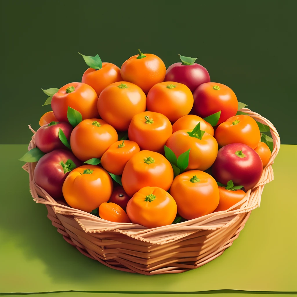 A pile of tangerines in a basket