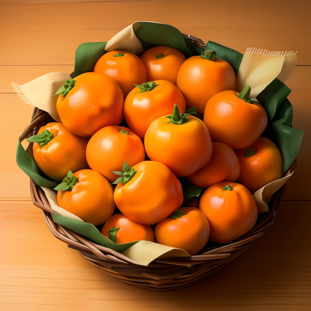 A pile of tangerines in a basket