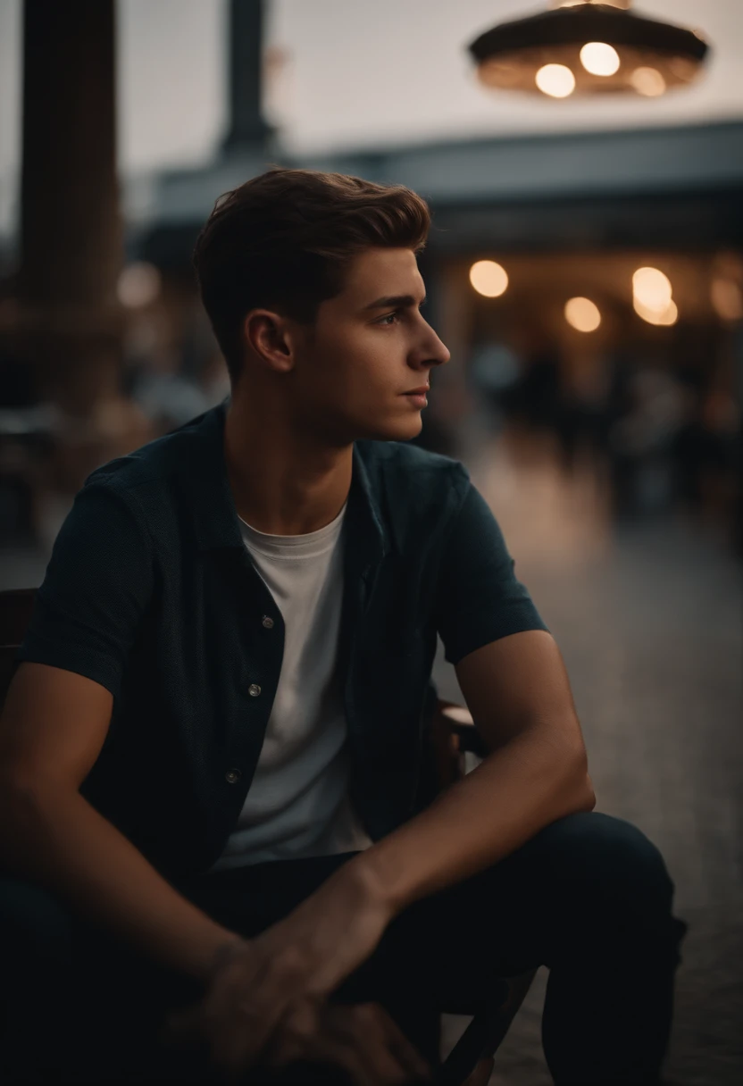 A portrait of a youth seating in a chat