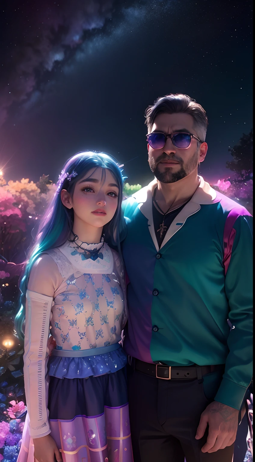 Irridescent color、Colorful pop characters，Farbe々ornamented、Bright background，adolable，Fantasy，intricate-detail {brightened，K HD，32k constellations