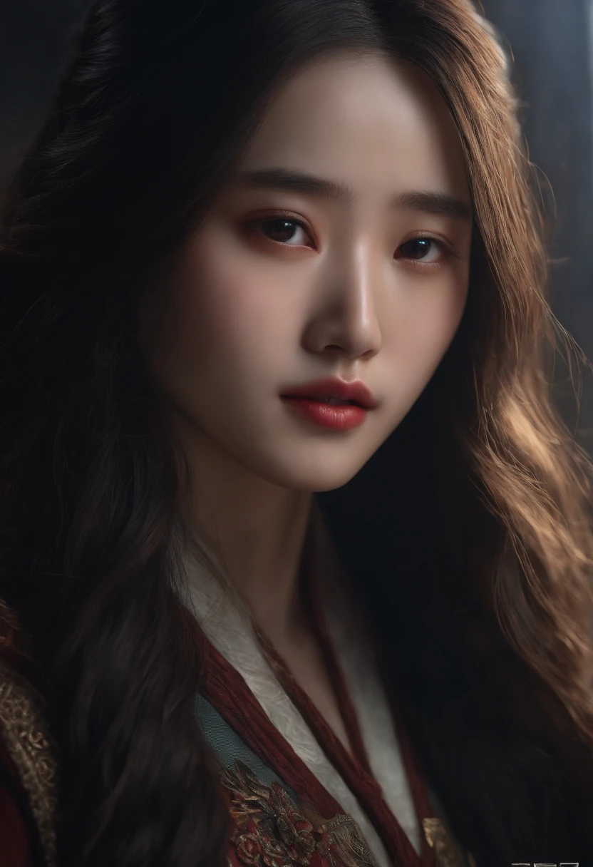 A realistic face bust of the long-haired girl Xiao Zhan,Tears in the corners of the eyes