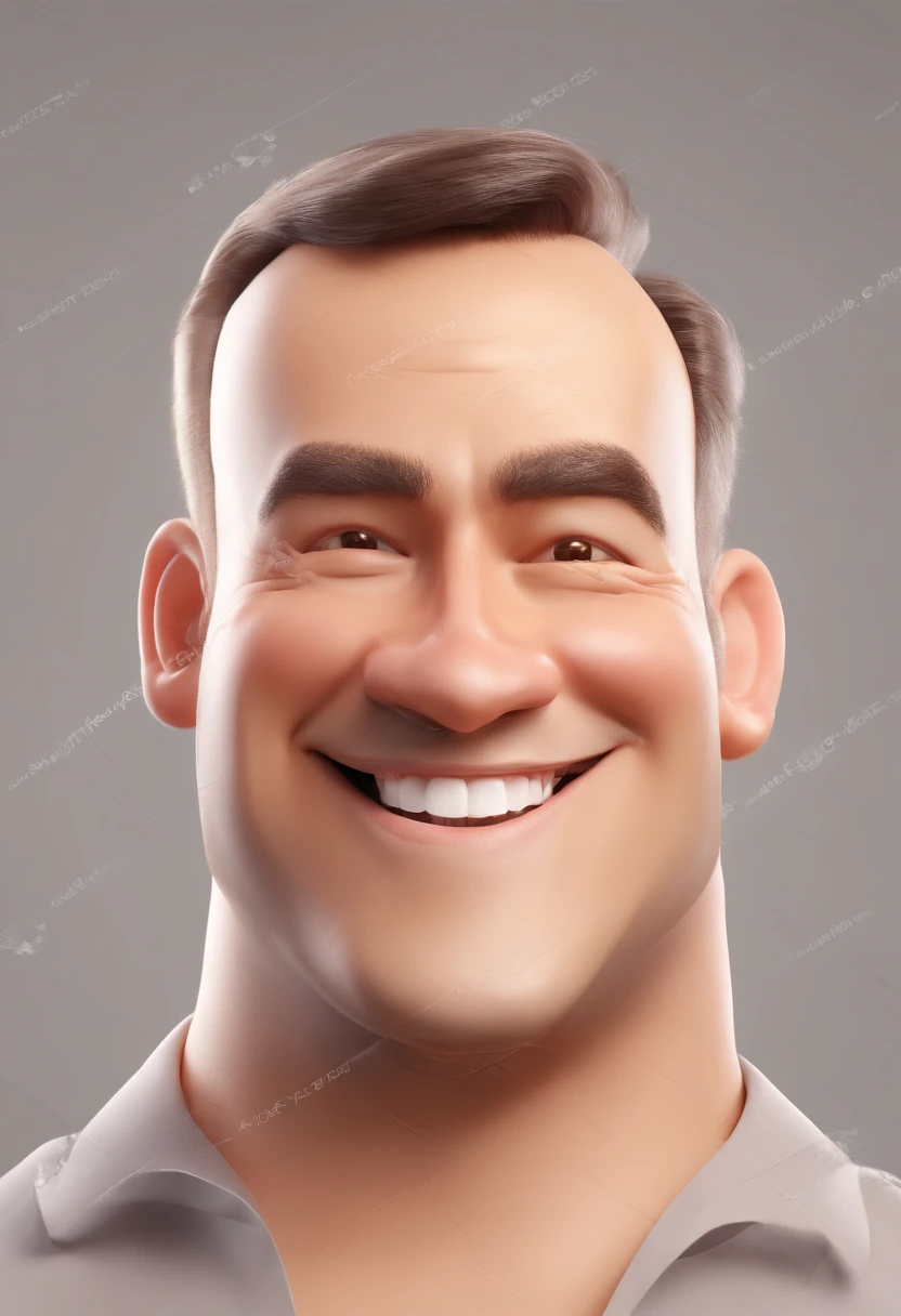 Smiling Man Illustration, sorriso insano, Homem de pele marrom com um sorriso gigante, happily smiling at the camera, sorriso atrevido, he's smiling, sorriso muito grande, Macho sorridente, foto de perfil headshot, rindo sorriso enorme, desenhando no estilo de Arte 3D, c4d, fundo de cor branco puro, estilo disney, estilo pixar render ilustracao Super Detalhe, 8k