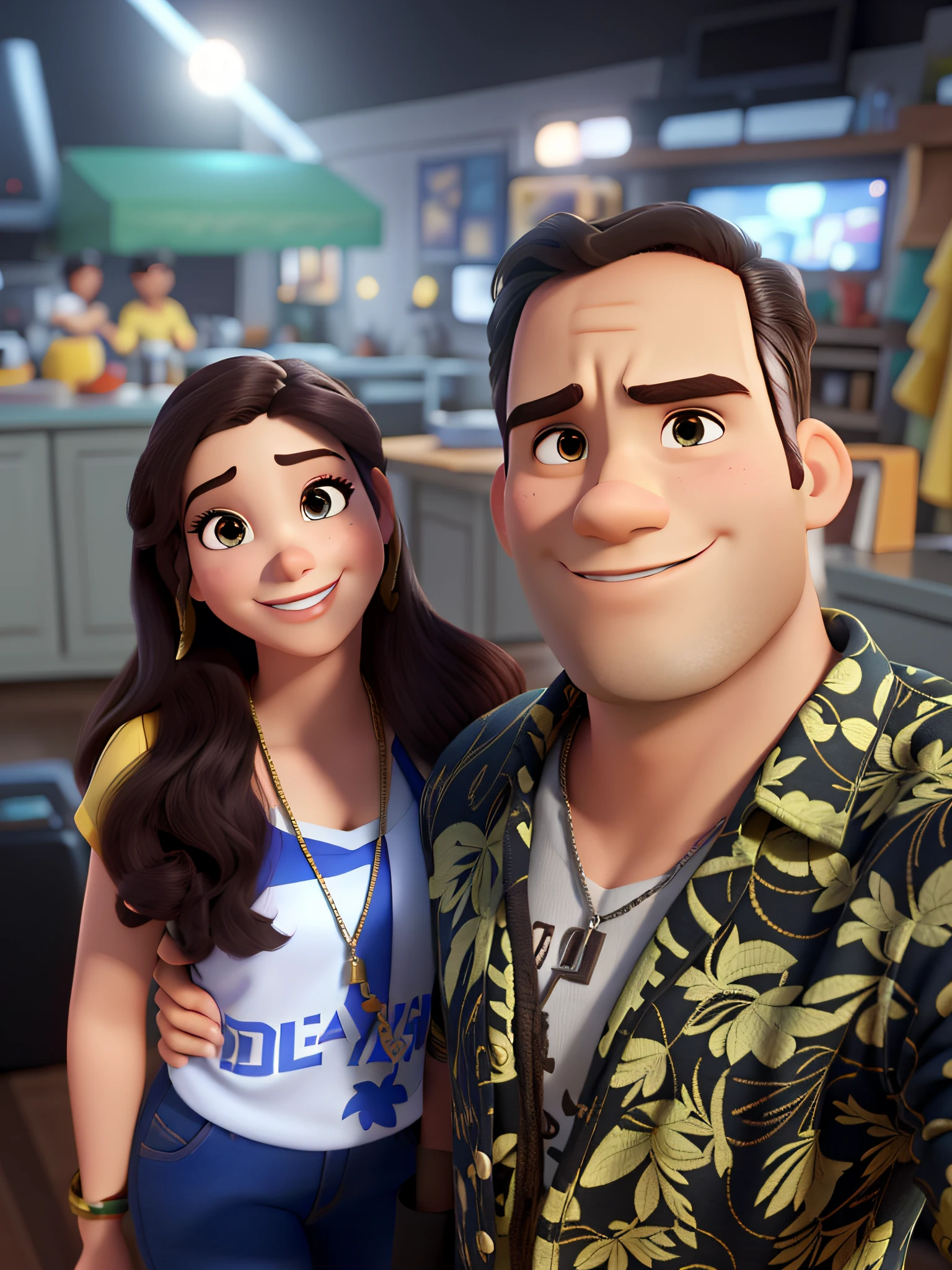 casal homem e mulher no estilo Disney Pixar, alta qualidade, melhor qualidade