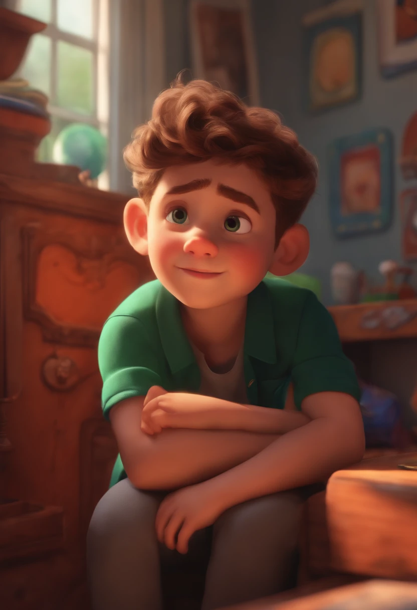 Image of a boy for a story in a YouTube video in Pixar format, He's the allabester, He's the class leader, He's outgoing, Playful and gets up for a lot of things