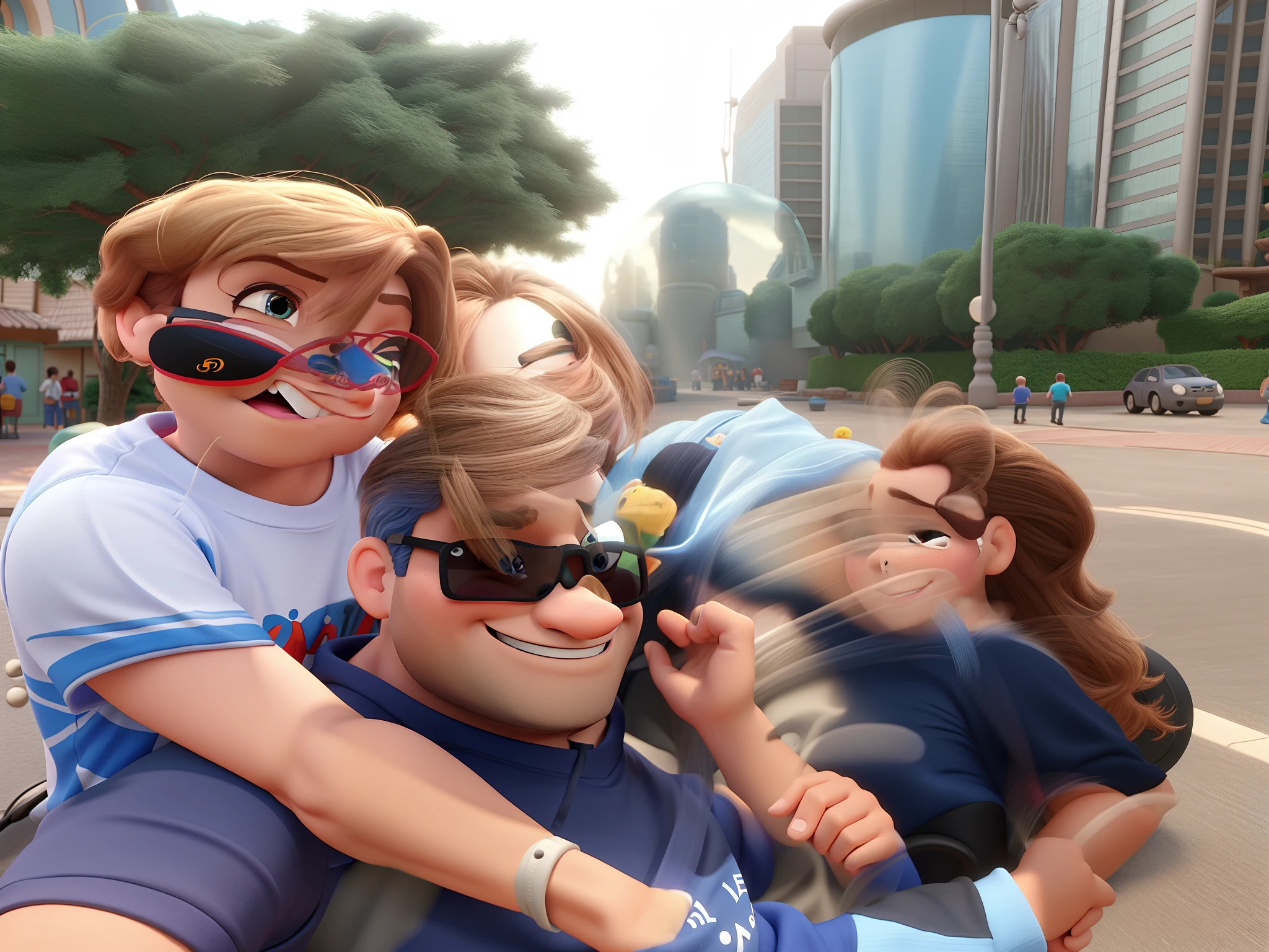 A Disney Pixar-style family, alta qualidade, melhor qualidade