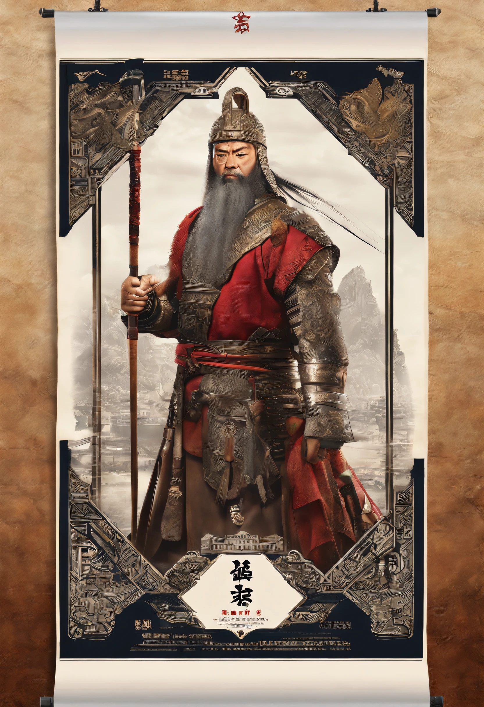 The most esoteric、top-quality、Photorealsitic、A hyper-realistic、Movie Poster、three kingdom