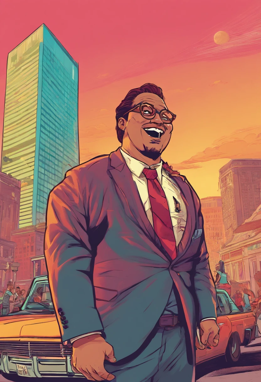 1 man with glasses, suit and a Bible in your hand, Preaching in the public square, He's a little fat and he's pretty enthusiastic.