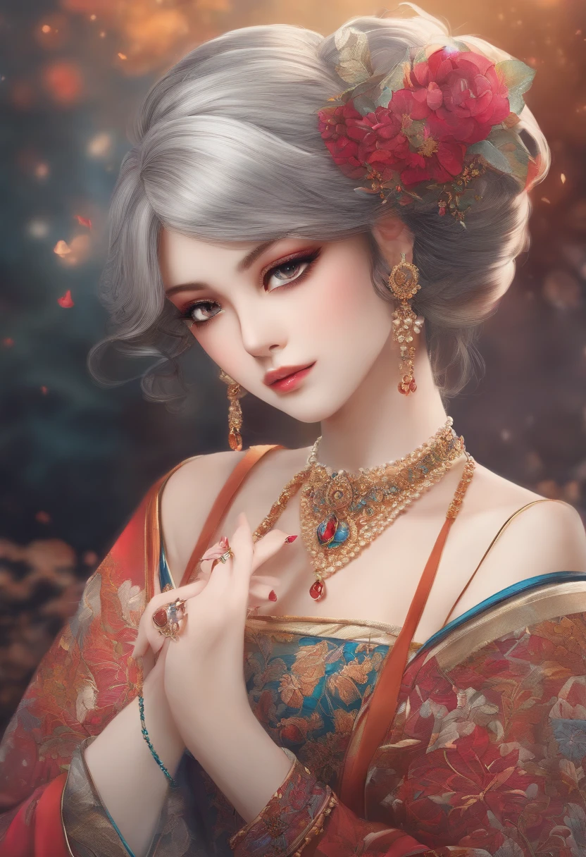 Manga character with elegant outfit