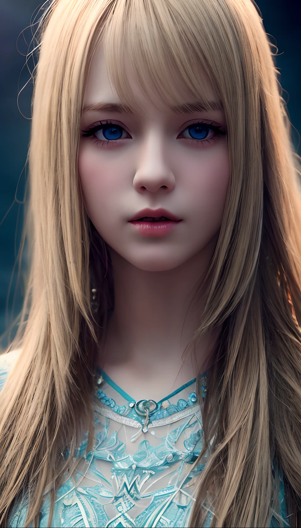 high quality, best quality, photo-realistic, raw-photo, realistic, ultra realistic 8k cg, ultra-detailed, High definition, masterpiece, 1girl, long hair, blonde hair, blue eyes, detaile face and eyes, close-up, intricate details, detailed texture, finely detailed,