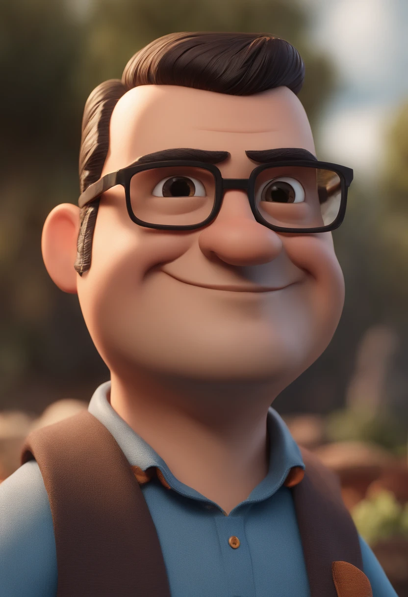 Cartoon character of a man with black glasses and a blue shirt, animation character, Caractere estilizado, animation style rendering, 3D estilizado, Arnold Maya render, 3 d render stylized, toon render keyshot, Personagem 3D, Personagem 3D, 3d rendering stylized, 3 d character render, personagem de desenho animado, Personagem de close up, Pose de personagem, (Estilo Pixar) (master part:1.2) (Bokeh) (best quality) (pele detalhada) (textura detalhada) (8k) (argila) (Cinematic lighting) (foco nítido