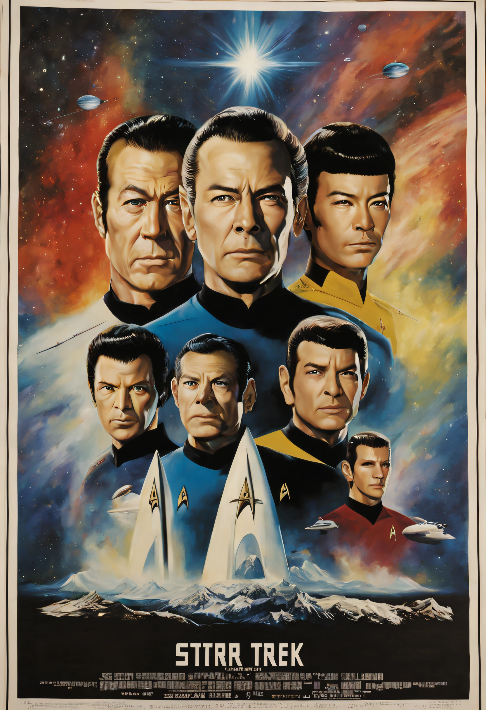 The most esoteric、top-quality、Photorealsitic、A hyper-realistic、Movie Poster、Star Trek