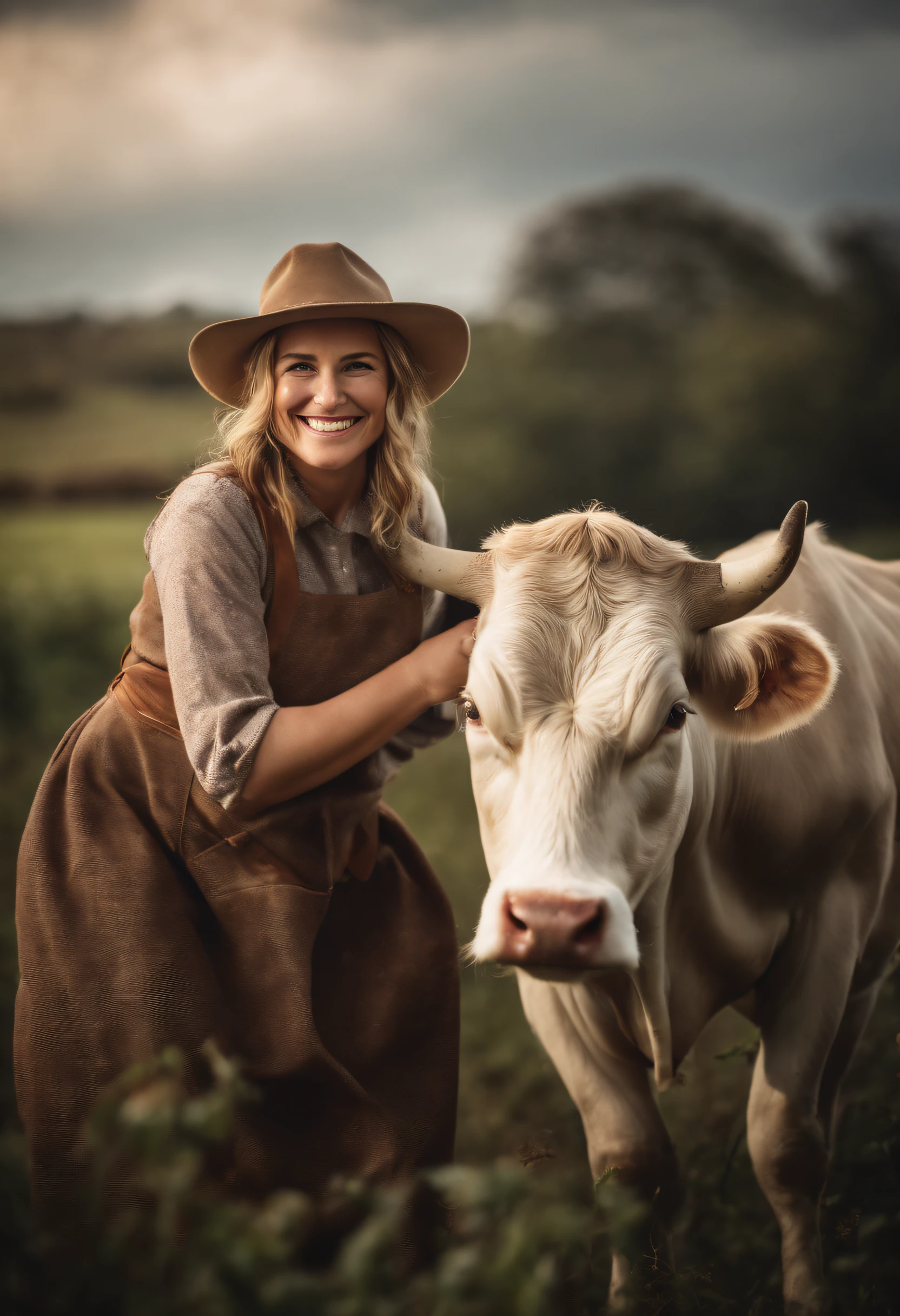 (realistic woman at the scary rodeo covered in cow and human feces) 

(best quality, ultra-detailed, realistic:1.37), HDR, studio lighting, extreme detail description, professional, vivid colors, dirty rodeo arena, terrified expression, realistic texture, detailed hair and skin, brown and earthy tones, dramatic lighting.