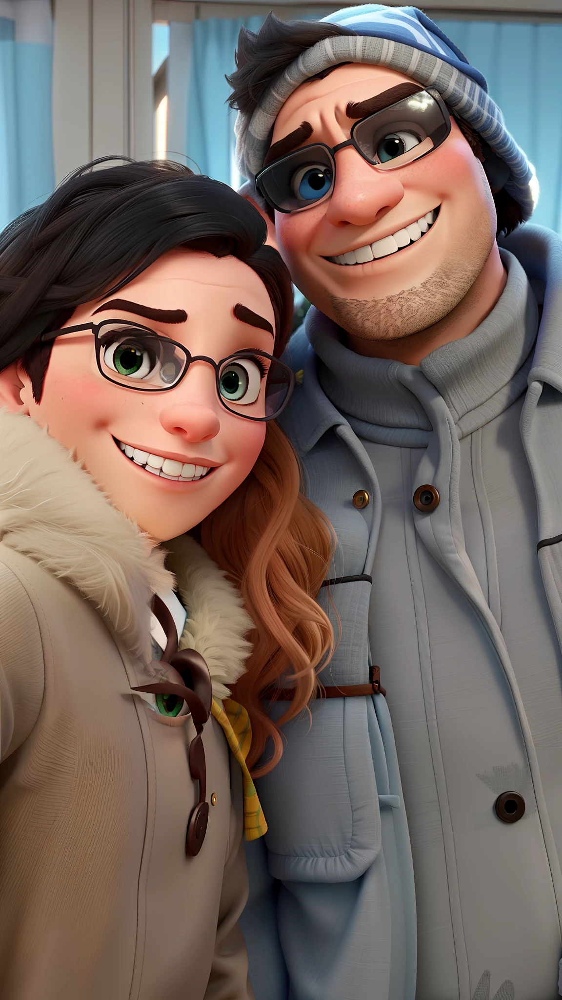 romantic couple, igual aos filmes Disney Pixar