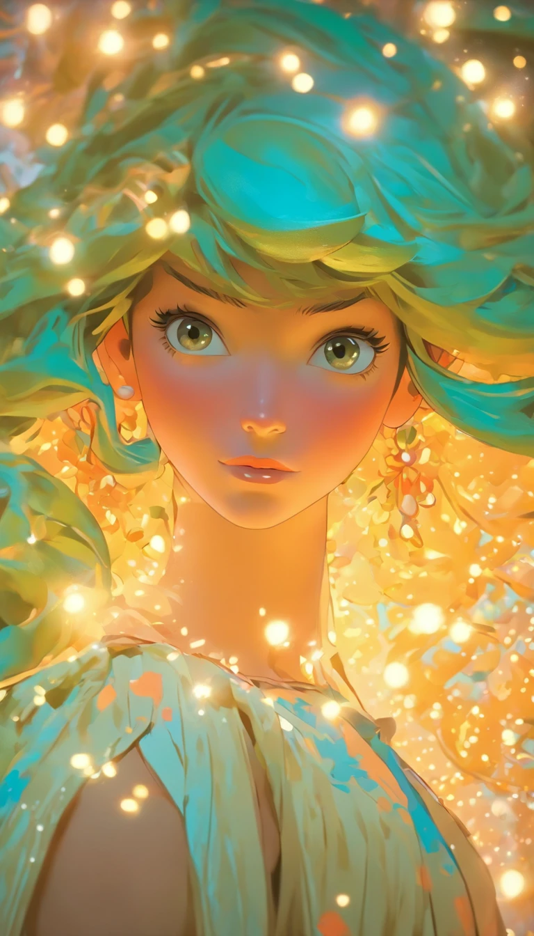 Arte hiperrealista de personagens femininas por David Hockney e Alphonse Mucha, arte de fantasia, Arte realista, dynamic lighting, art-station, volumeric lighting, Rostos altamente detalhados, 8 mil,Full HD, Concedido,, 1girl, No escuro, sombra profunda, discreto, Cowboy baleado, (Traje Oficial: 1.4), Cabelos compridos, cana, cabelo com luzes pretas